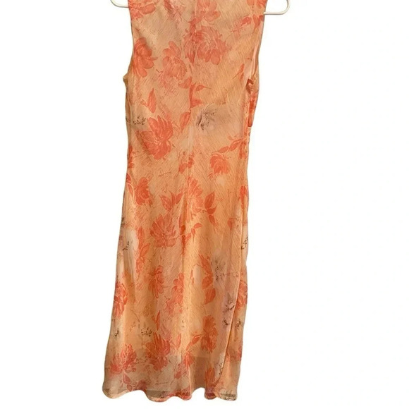 Vintage Y2K Faith Love & Passion peach and coral floral sheath midi dress - Picture 10 of 11